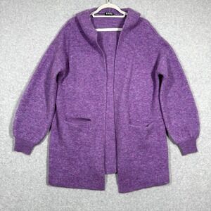 Beryll Cashmere Coat Womens One Size VIVI Hooded Open Cardigan Sweater Hood Cozy